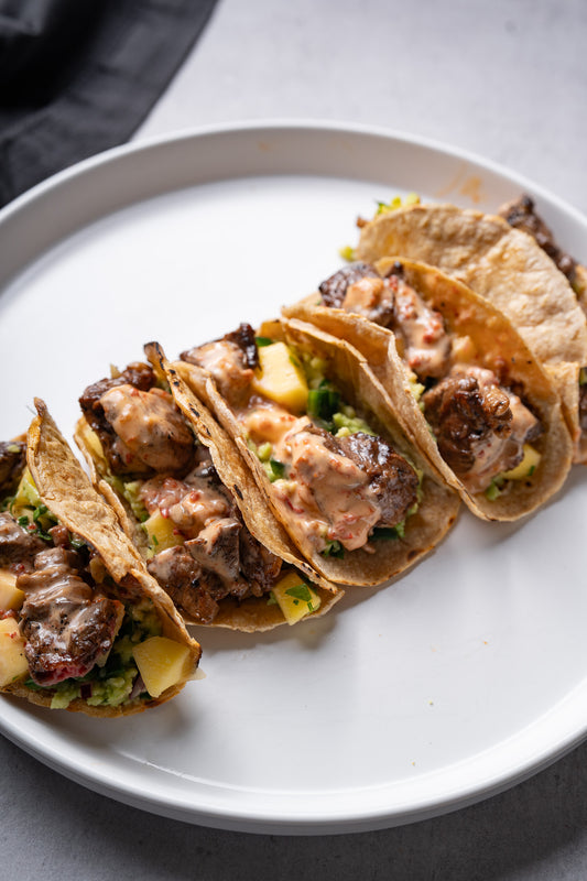 Tacos de vită cu salsa de mango