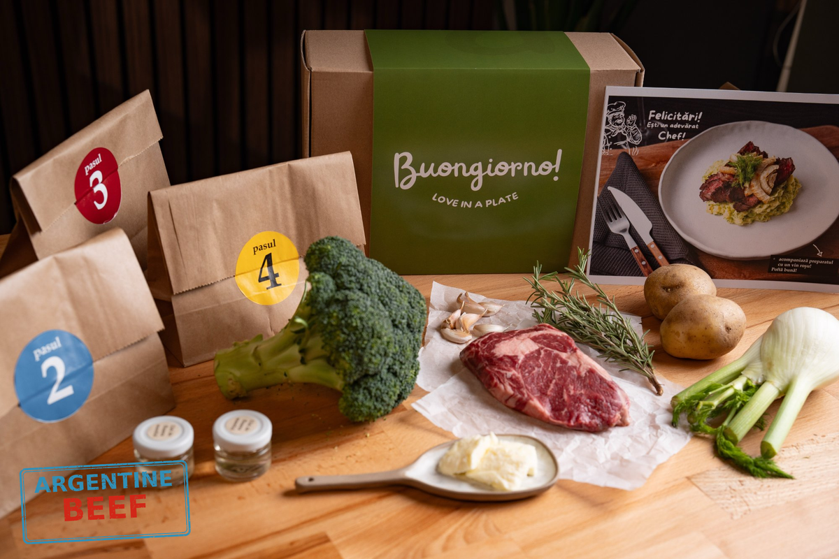 Antricot de vită cu piure de cartofi & broccoli